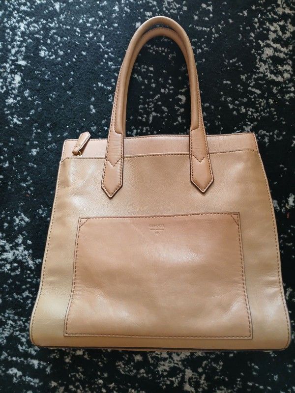 Fossil Knox Tote Shoulder Bag in Beige