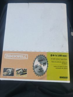 ROCKWELL RW9281 4. 1/2- INCH 24T CARBIDE TIPPED COMPACT CIRCULAR SAW BLADE 4 PIECES.