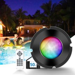 Pool Lights for Inground Pool, 1.5 Inch LED RGBW Multicolor Inground Pool Lights and Spa Light, IP68 Waterproof Pool Lights for Above Ground Pools, 12