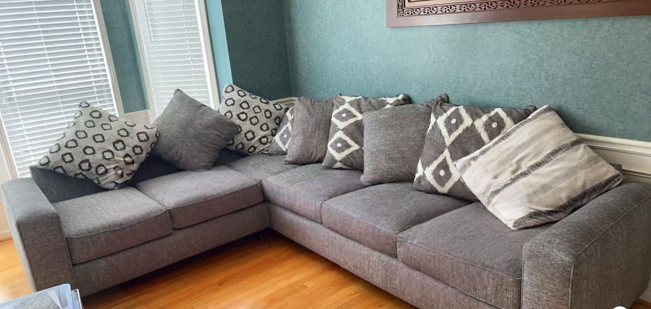 Grey Couch With Pillows