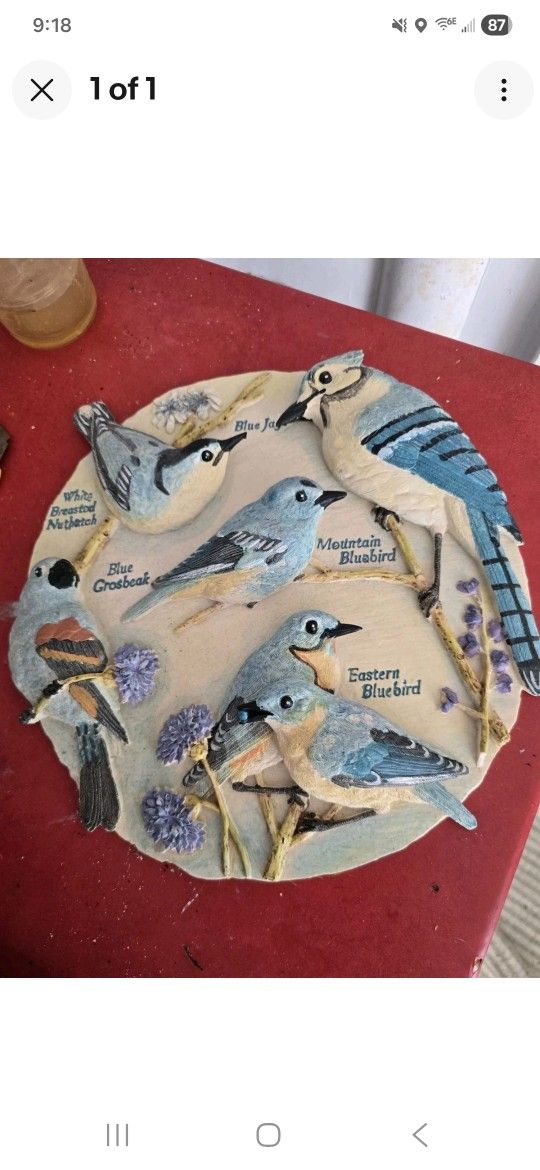 VINTAGE BLUEBIRDS WALL HANGING