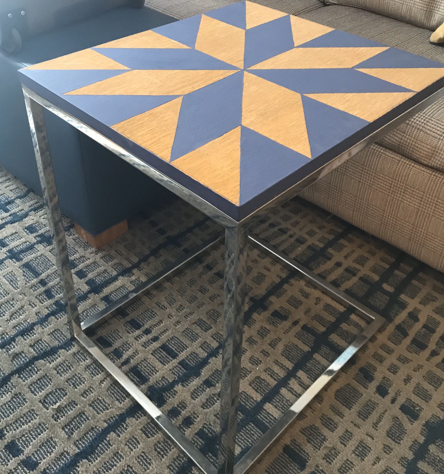 Upcycled Barnyard Quilt Design Slide Table - Hand Painted