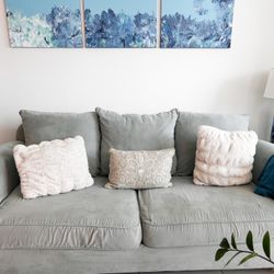 Light Blue Sofa, Two Seater Sofa For Sale!