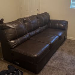 Brown 1 Armed Leather Couch