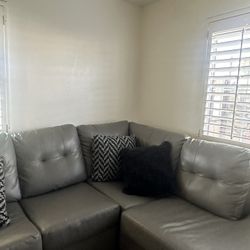 Gray Leather Couches 