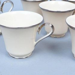 Lenox Cups (set of 6) with cream and sugar pot