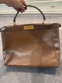 Fendi Peekaboo Tan Leather Satchel