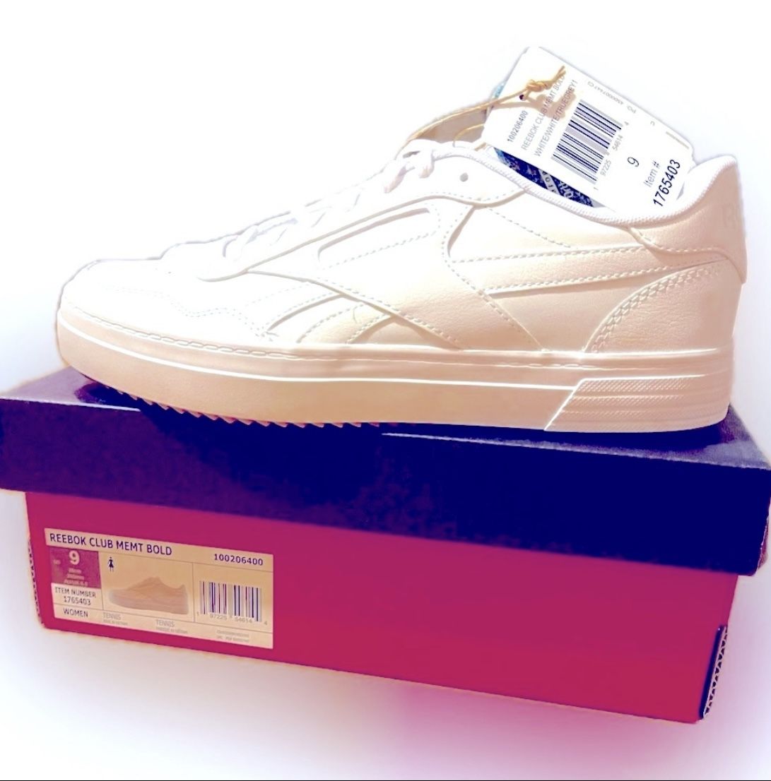 NEW REEBOK Women's Club MEMT Bold White Sneaker Shoes