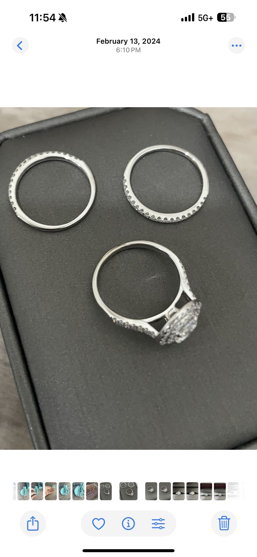 Shane Co Ring - Halo Diamond Engagement Ring Set -