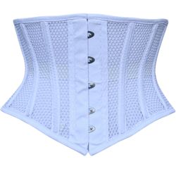 FASHION FORTRESS White Underbust Steel Boned Waist Trainer Corset, Small *NEW*