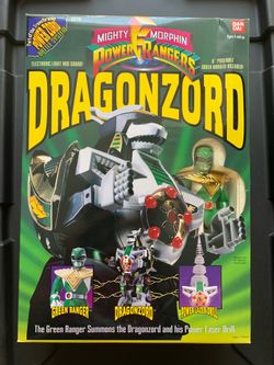 Bandai 1993 Mighty Morphin Power Rangers Dragonzord and Green Ranger Figure