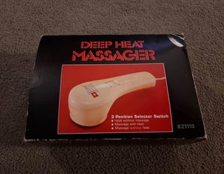 Tedron Deep Heat MASSAGER Handheld Massage Tool w/4 Attachments & Original Box
