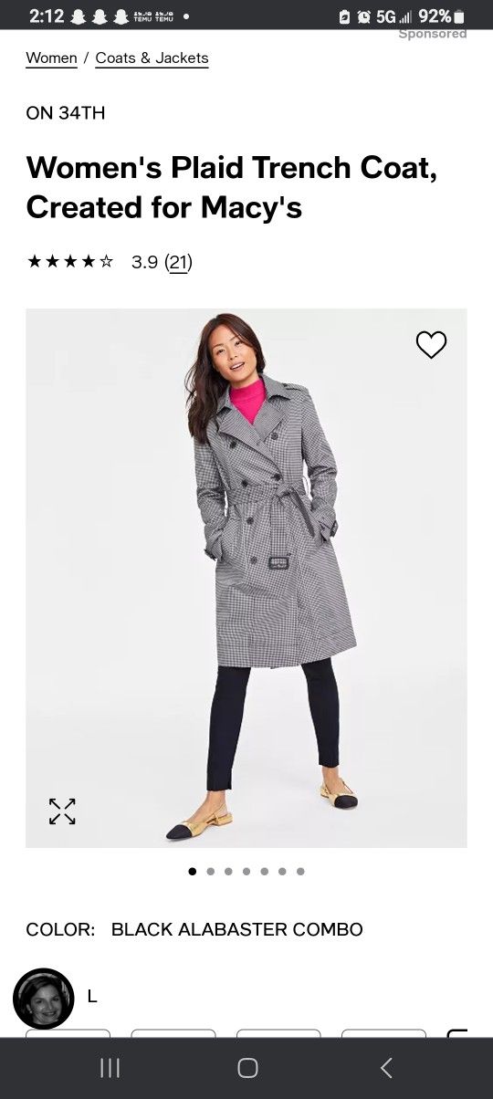 Trench Raincoat (Macys)