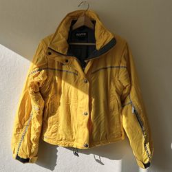Vintage 90s roffe challenge ski snowboard yellow jacket kids 6 women’s xs small