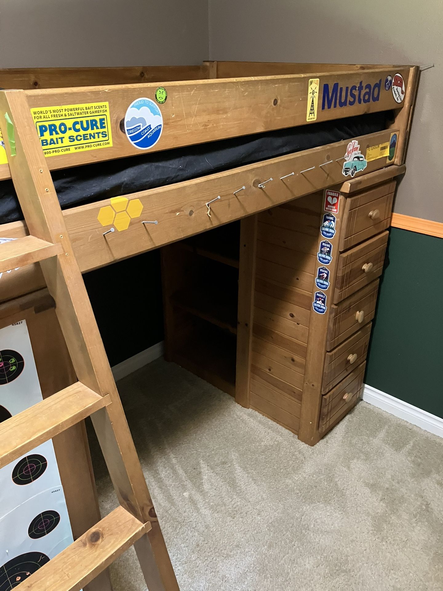 Wood Twin Loft Bed, Mattress Not Included 
