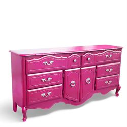 slim fit dress slacks Pink Luxurious Six Drawer Dresser With Gold Handles — ShipItFurniture main image 0
