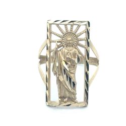 Woman’s Ladies 14k Yellow Gold Rectangular St. Saint Jude Ring Size 8 GP3123477