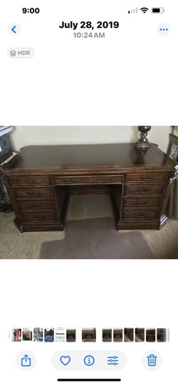 Sligh Furniture Executive Desk Leather Top