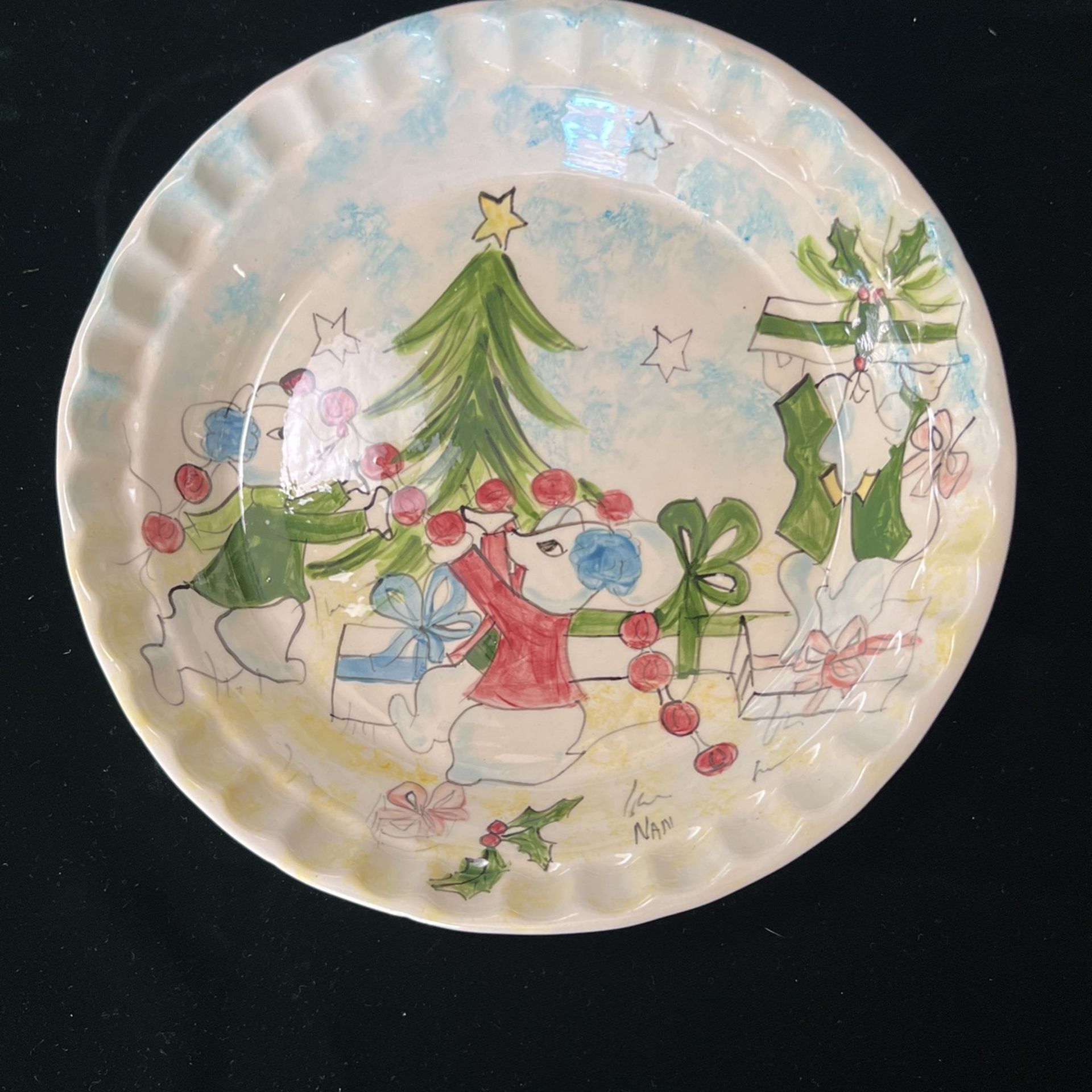 Antique plate Christmas decoration