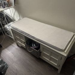 White Wood Bench