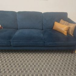 Blue Velvet Sofa