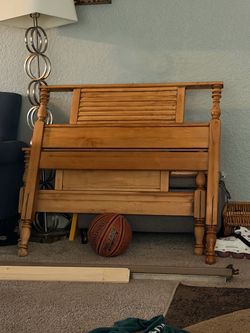 Free twin bed frame. Wood. All hardware included