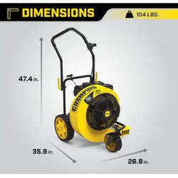 Champion Power Equipment 160 MPH 1300 CFM 224 cc Walk-Behind Gas Leaf Blower with Swivel Front Wheel and 90-Degree Flow Diverter- NEW IN BOX
