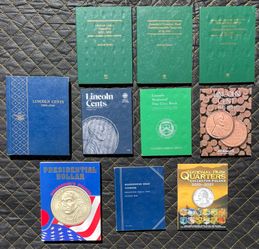 Lot of 10 Various Coin Collection Folders