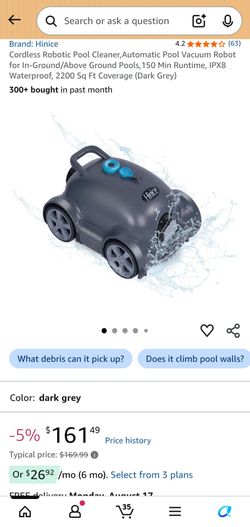 Hinice Cordless Robotic Pool Cleaner