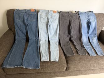 Woman Denim Jeans, Shorts And Skirt Different Size