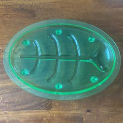 Uranium Glass Footed Fry Tray