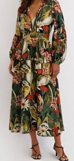 Siena printed satin maxi dress