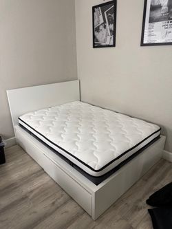 Ikea Malm Full Size Bed Frame and Mattress