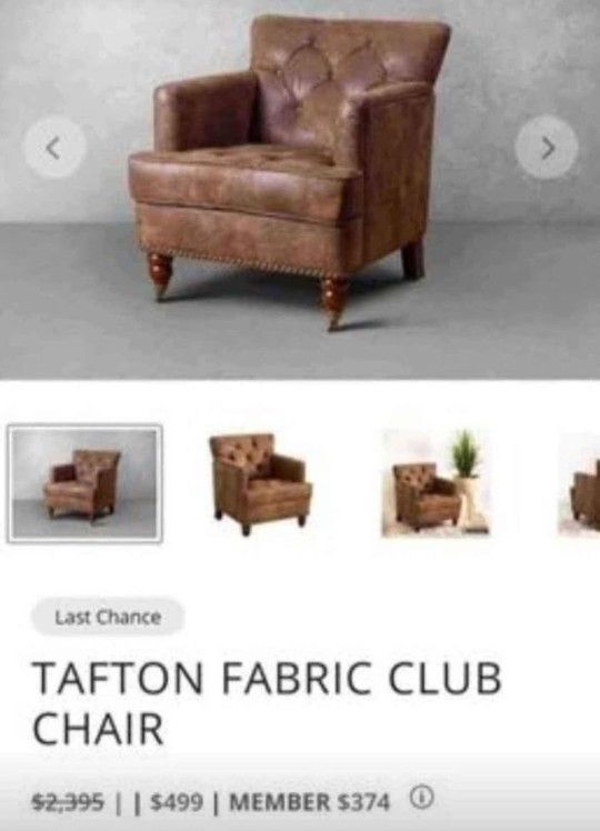 Tafton Fabric Club Chair display model