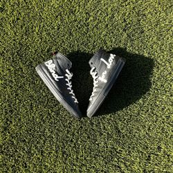 Gucci Mens Blind for Love Black Leather Sneaker SIZE 10US Embroidered