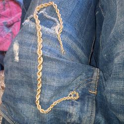 12 To 14 Inch 18k Gold Rope