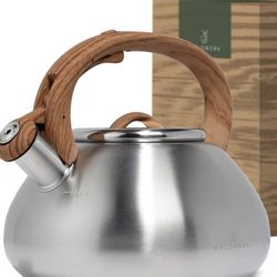 WALDWERK Tea Kettle Stovetop (2.4 Quart) - Teapot for Stovetop - also for Induction and Gas Stoves - Stainless Steel Tea Kettle - Whistling Tea Kettle