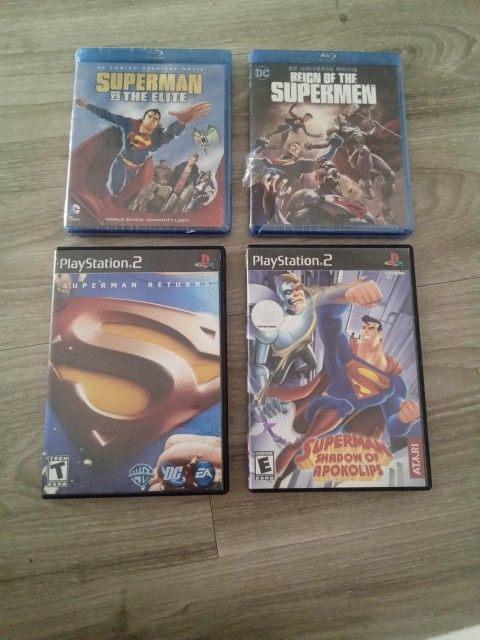 Superman Care Pack! Rare PS2 Games And Sealed Blu-rays