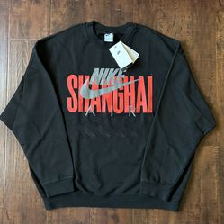 Nike Air Shanghai Heavy Oversized Crewneck Sweatshirt Black Size Medium *Brand New*