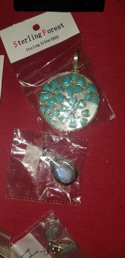 Large Sterling Silver & Turquoise Pendant