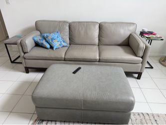 Leather Couch, Love Seat , Ottoman with  huge storage area