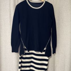 Knit dress suit