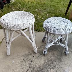 Set of two wicker stools