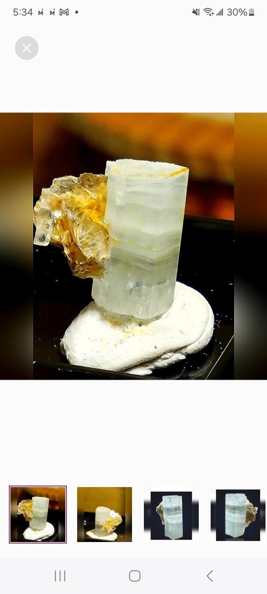 Well Terminated Aquamarine Crystal Specimen From Skardu ~ 5.35 Ct Come W/Display