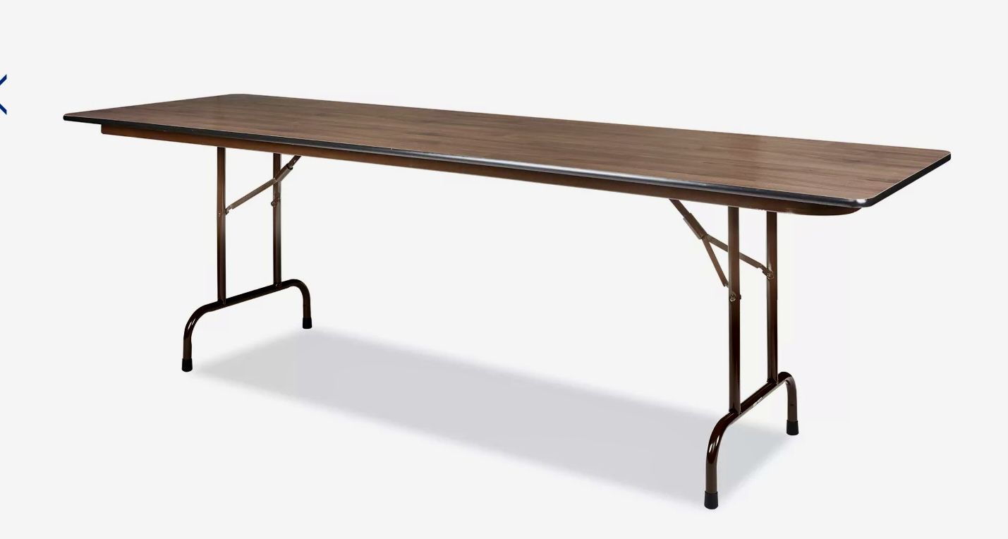 8 Ft. Wooden Table With Folding Legs
