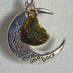 Necklace Pendant I Love You To The Moon and Back Mom Mother’s Day Jewelry New