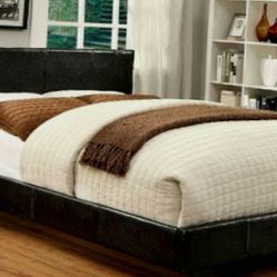 Platform Bed with Bluetooth speakers Espresso Queen Size New