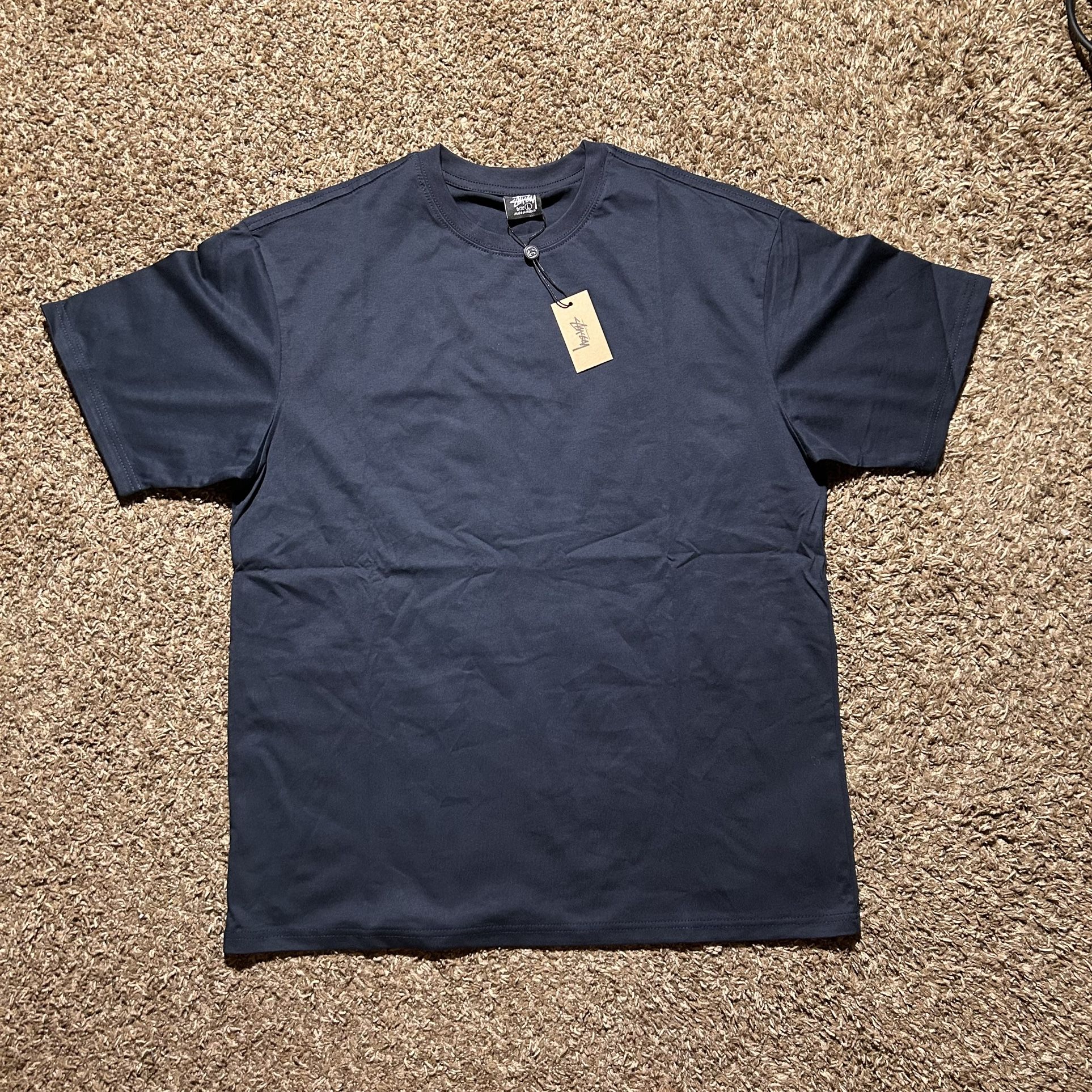 Navy Blue Stussy Designs Size L 100% Cotton