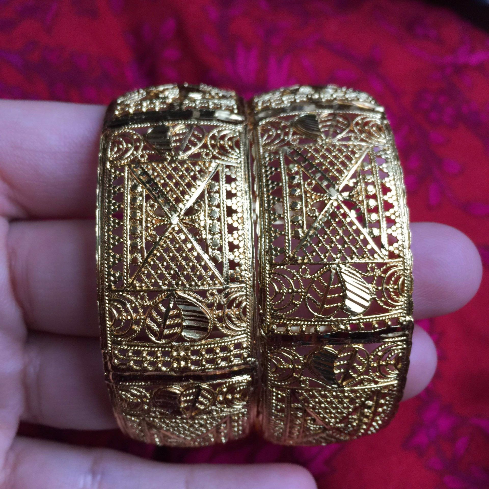 22k Gold Plated Indian Bollywood Bangles Size 2-6 