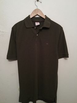 Brooks Brothers New Mens Medium Army Green Polyester Polo Shirt w/ Fleece Logo